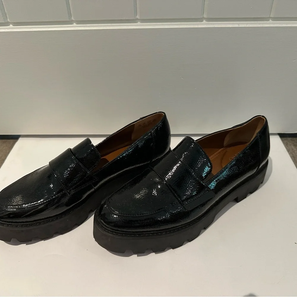 Franco Sarto Black Chunky Platform Loafers - Picture 2 of 4
